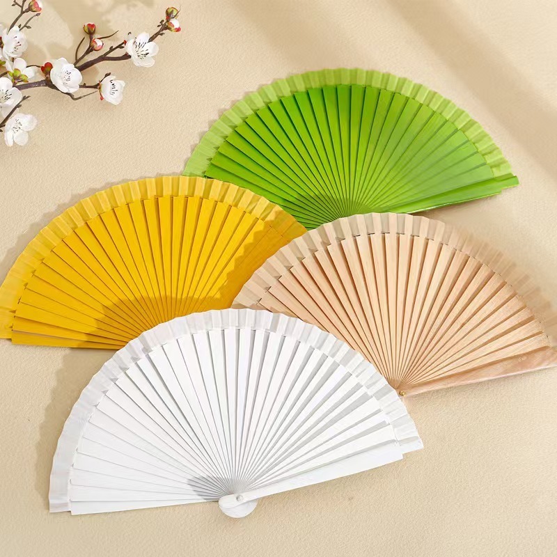 Customized Personalized Engraved Wooden Hand Fan Eco-Friendly Folding Fan for Weddings and Gifts