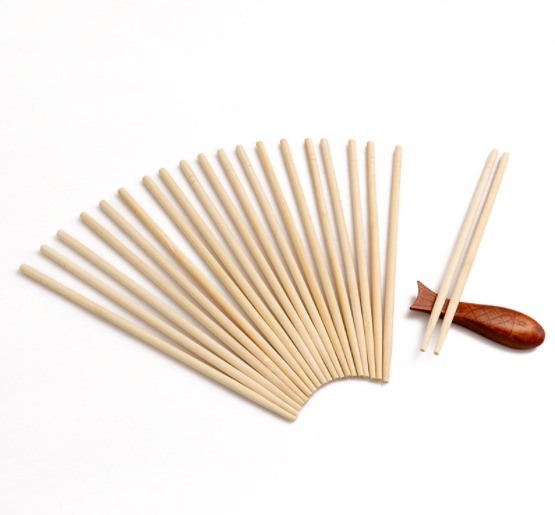 Eco-Friendly Disposable Bamboo Chopsticks with Custom Logo and Natural Color Packed 100prs/bag