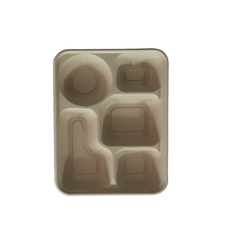 Sugarcane Pulp Lunch Takeaway Bento Box 4 5 Compartment Biodegradable Disposable